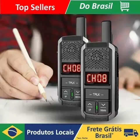 Rádio Walkie-Talkie E8 TLIDA Sem Fio A Prova D'Água 50 Km