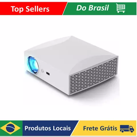 Projetor Led Lcd Full Hd Usb Hdmi 4200lm + Bolsa E Tela De Projecao Bivolt F30 Branco Luuk Young