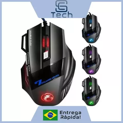 Mouse Gamer X7 Imice Rgb 7 Botões Com Fio 1200-3600 Dpi