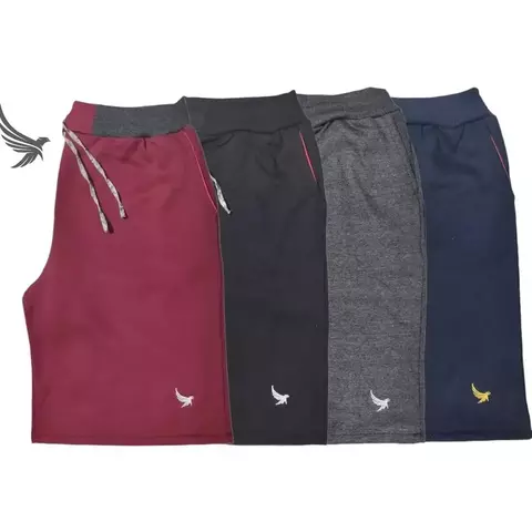 Kit 4 Bermudas de Moletom Masculina Shorts Academia 3 bolsos