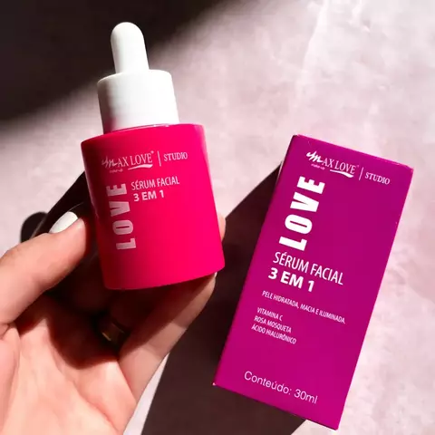 Sérum Facial 3 em 1 Vitamina C Rosa Mosqueta Ácido Hialurônico 30ml - Max Love