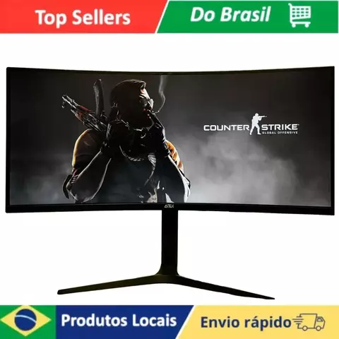 Monitor Ultra Wide 34 WQHD 165Hz Curvo 1500R Painel VA 1ms Para PC Gamer Edição De Vídeo E Home Office VESA 75x75mm