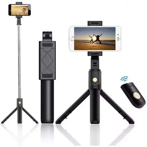 pau de Selfie e Tripé com Controle Bluetooth sem fio