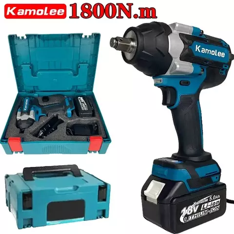 Chave de impacto elétrica Kamolee DTW700 1800 N.m Alto torque 1/2 polegada aplica-se à bateria de 18V 21V