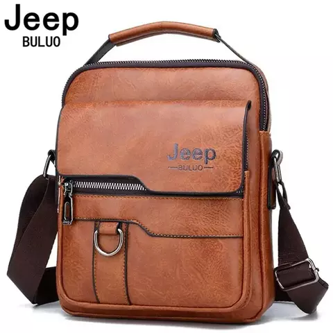 Jeep buluo crossbody mensageiro sacos de negócios casual bolsa marca ombro novo couro alta qualidade para homens negócios casual fash