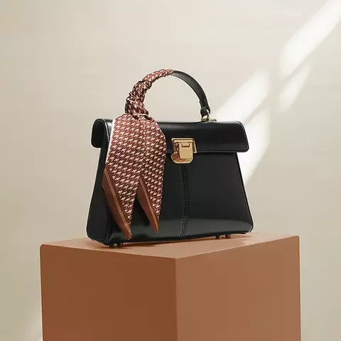 ITAMOOD-bolsa de couro genuíno para mulheres, bolsa crossbody de marca de luxo, elegante e versátil, decoração de lenço