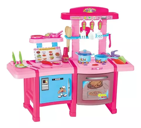 Brinquedo Infantil Chef Cozinha Fogão Maleta Rodinha 2 Em 1