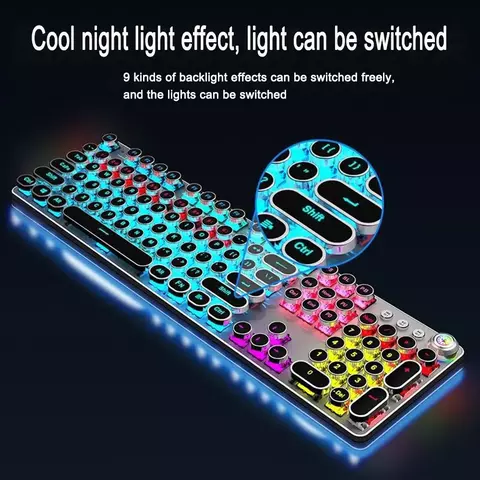 Gamer Punk Teclado and Mouse Fone de Ouvido set Computer Accessories Wired Mechanical Teclado Mouse and Headset 3-piece Suit Game - comprar online