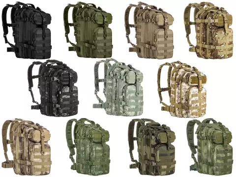 Mochila Tática Assault Invictus Tecido 600D Resinado Em PVC Resistente à Água Com 5 Compartimentos Sistema MOLLE