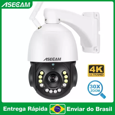 ASECAM 4K 8MP Camera de Segurança Wifi PTZ Zoom óptico 30X externa IA Rastreamento Veículos Humanos áudio Onvif 360 Câmera Vigilância no Brasil