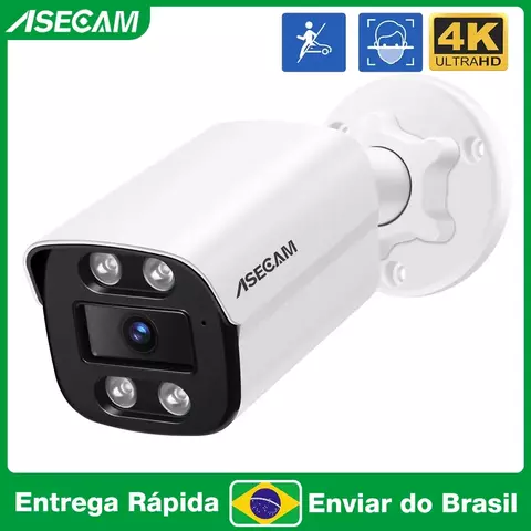 8mp 4k camera de segurança ai detecção de rosto h.265 onvif rtsp cor visão noturna poe câmeras de vigilância áudio humano xmeye
