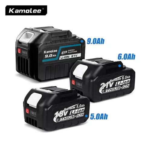 Kamolee 18V/21V Li-ion Bateria BL1860 Furadeira manual Bateria Ferramentas elétricas Suporte ferramentas Kamolee