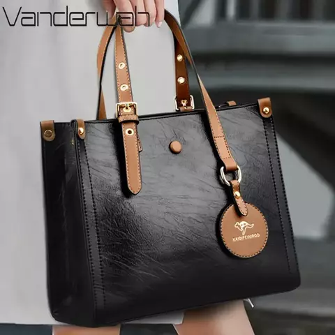 3 camadas casual tote vintage senhoras tote bolsa de mão couro bolsas de luxo feminino designer sacos para mulher 2024 sac a principal femme