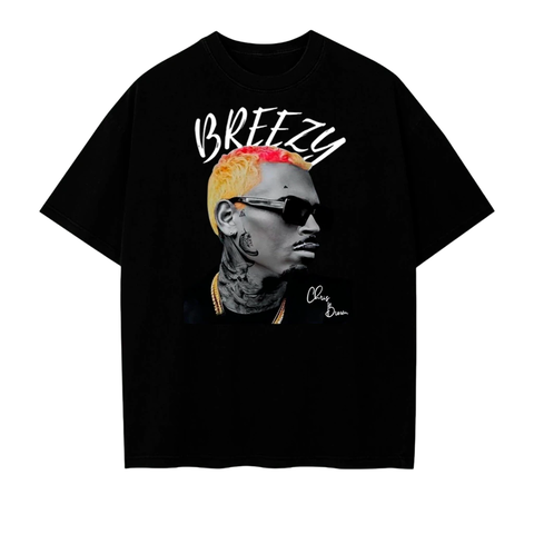 Camiseta Oversized Chris Brown Breezy Preto - comprar online