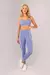 Calça Legging com Chapados (Azul Periwinkle / Branco) - loja online