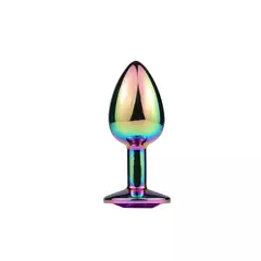 Plug Anal de Aço com Pedra de Cristal Tamanho P - Roxo - comprar online