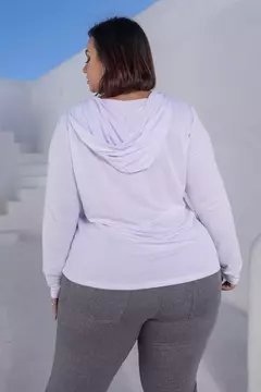 BLUSA DRYFIT MANGA GOLA V, CAPUZ - Espaço Intensa