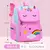 MOCHILA ESPACIAL IMPERMEÁVEL PARA CRIANÇAS, ESCOLAR PRIMÁRIA E SECUNDÁRIA, ESTAMPAS FOFAS DE UNICORNIO E MORCEGUINHO - loja online