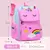 MOCHILA ESPACIAL IMPERMEÁVEL PARA CRIANÇAS, ESCOLAR PRIMÁRIA E SECUNDÁRIA, ESTAMPAS FOFAS DE UNICORNIO E MORCEGUINHO - Shoopday