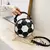 BOLSA DE OMBRO DE COURO EM FORMATO DE BOLA BASQUETE E FUTEBOL