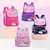 Imagem do MOCHILA ESPACIAL IMPERMEÁVEL PARA CRIANÇAS, ESCOLAR PRIMÁRIA E SECUNDÁRIA, ESTAMPAS FOFAS DE UNICORNIO E MORCEGUINHO