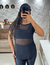 Blusa de tule: Preta