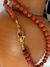 Chocker pedra coral com acabamento fecho coraçao - comprar online