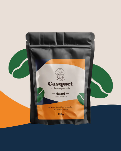 CAFÉ ESPECIAL 100% ARÁBICA CASQUET ANZOL 250G CAFÉ TOSTADO PREMIUM