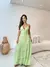 Vestido longo botões forrados