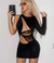 Vestido recortes em tule