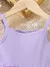 Elegante sem mangas Cami Princess Dress, Decoração Borboleta, Malha Emenda, Ro