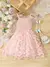 Elegante sem mangas Cami Princess Dress, Decoração Borboleta, Malha Emenda, Ro na internet