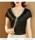 Blusa casual solta de cetim feminina, camisa de manga curta, moda sólida, borla