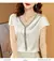Blusa casual solta de cetim feminina, camisa de manga curta, moda sólida, borla - loja online