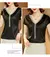 Blusa casual solta de cetim feminina, camisa de manga curta, moda sólida, borla - loja online