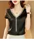 Blusa casual solta de cetim feminina, camisa de manga curta, moda sólida, borla - comprar online