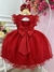 Vestido Infantil Vermelho Strass no Busto e Cinto de Pérolas (3589VE) na internet