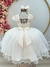 Vestido Infantil Off White C/ Renda Aplique Borboletas Damas (4270WF) - comprar online