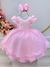 Vestido Infantil Rosa Claro C/ Busto Nervura Festas Daminhas (5073RS)