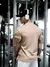 Camiseta esportiva com gola redonda masculina, blusa de ginástica de manga curt - Irislandia Variedades