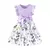 Vestido de princesa floral com manga babada para crianças, vestidos formais com - comprar online