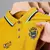 Camisa polo de manga curta bordada casual masculina, blusa de cor sólida, moda - Irislandia Variedades