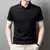 Camisa polo manga curta de seda gelo masculina, camiseta leve com lapela, top ex na internet