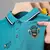 Camisa polo de manga curta bordada casual masculina, blusa de cor sólida, moda