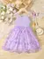 Imagem do Elegante sem mangas Cami Princess Dress, Decoração Borboleta, Malha Emenda, Ro