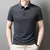 Camisa polo manga curta de seda gelo masculina, camiseta leve com lapela, top ex - Irislandia Variedades