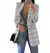 Casaco xadrez de gola slim fit feminino, cardigan, moda, outono, inverno, 2023 - loja online