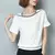 Blusa de manga curta solta para mulheres, tops casuais, camisas brancas, roupas na internet