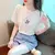 Camisa de renda emendada Puff manga curta, doce camiseta tridimensional estampad - loja online
