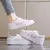 Novos sapatos brancos femininos moda confortáveis apartamentos rendas até sapa - Irislandia Variedades